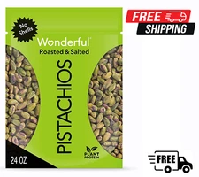 Wonderful Pistachios No Shells, Roasted & Salted Nuts, 24 Ounce Resealable Bag,