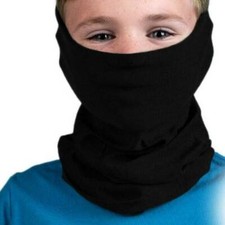 Face Mask Kids Black Halloween Neck Wrap Gaiter Face Headband Hood Black