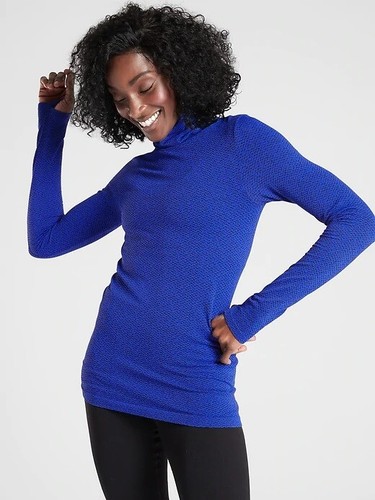 Athleta Flurry Peak Rollkragenpullover, neu ohne Etikett, Small, tansanitblau - Bild 1 von 3
