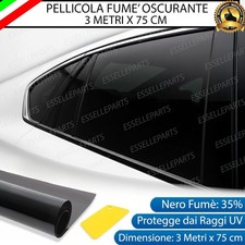 PELLICOLA OSCURANTE VETRI AUTO 3 METRI X 75 CM VETRI NERI PRIVACY PER LANCIA Y10