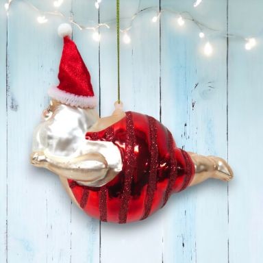 Addobbi Babbo Natale paffuto nuotatore set di 2 decorazioni natalizie nautiche *SPEDIZIONE ENTRO 10 - Foto 1 di 1