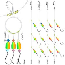 10PCS/Pompano Rigs for Surf Fishing Unique T-Knot Strong Pre-Rigged Surf 4PCS