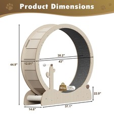 43'' Cat Exercise Wheel Silent Running Wheel for Large Cats Heavy-Duty Fitness