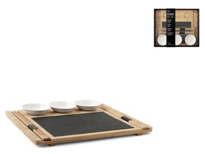 Sushi Box 9 Stück aus Holz und Schiefer 24x29 cm H&H