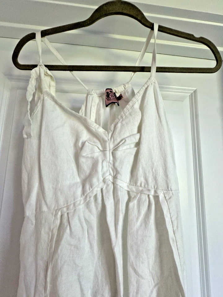 Juicy Couture 白色亚麻长裙 - M 码 - 波西米亚 Cottagecore 风格 — 第 2/4 张图片