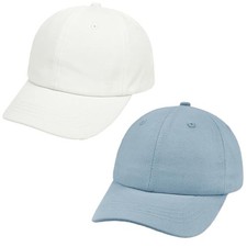 Toddle Baseball Caps Baby Girl Baseball Hats 6-24 Months Denim Blue and White