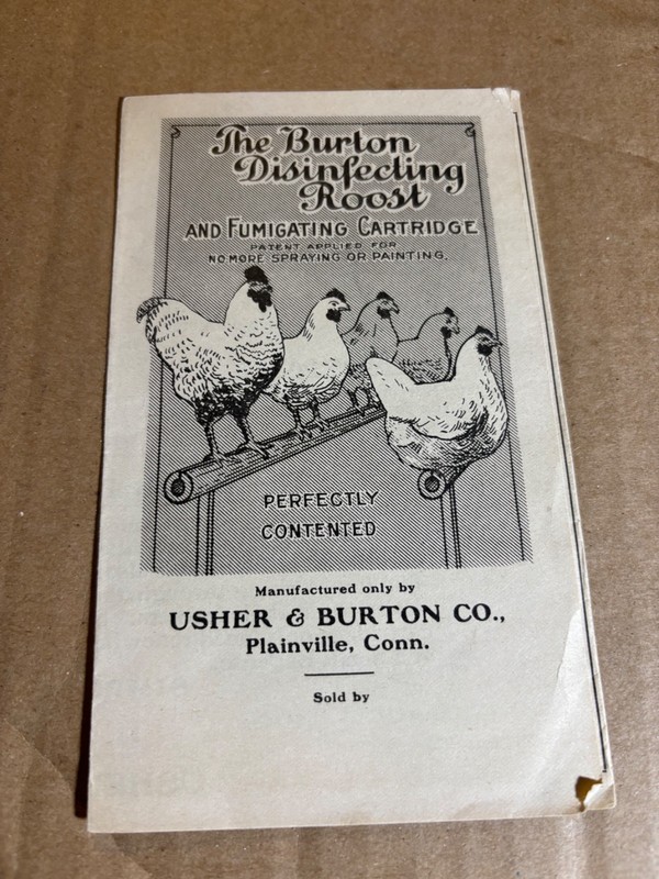 1917 Sales Brochure for The Burton Disinfecting Roost and Fumigating Cartridge