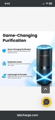 LabCharge Ionic Portable USB Powered Air Purifier Black  12W