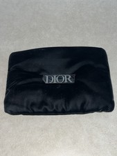 DIOR Cosmetic Bag Black with Silver Metallic Dior Emblem Logo
