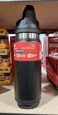 Milwaukee Tool 48-22-8396B Insulated Bottle,Ss,24 Oz Cap,Black