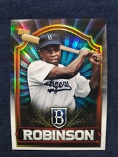 Jackie Robinson RARE TOPPS CHROME MEGA BOX REFRACTOR BROOKLYN DODGERS - MINT!