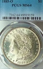 1885-O MS64 Fantastic Surfaces PCGS  New Orleans Mint Morgan Silver Dollar