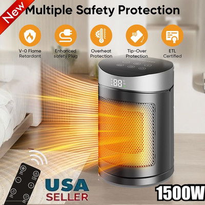 Small Electric Space Heater With Motion Sensor 1500W For Indoor Use Office Room
