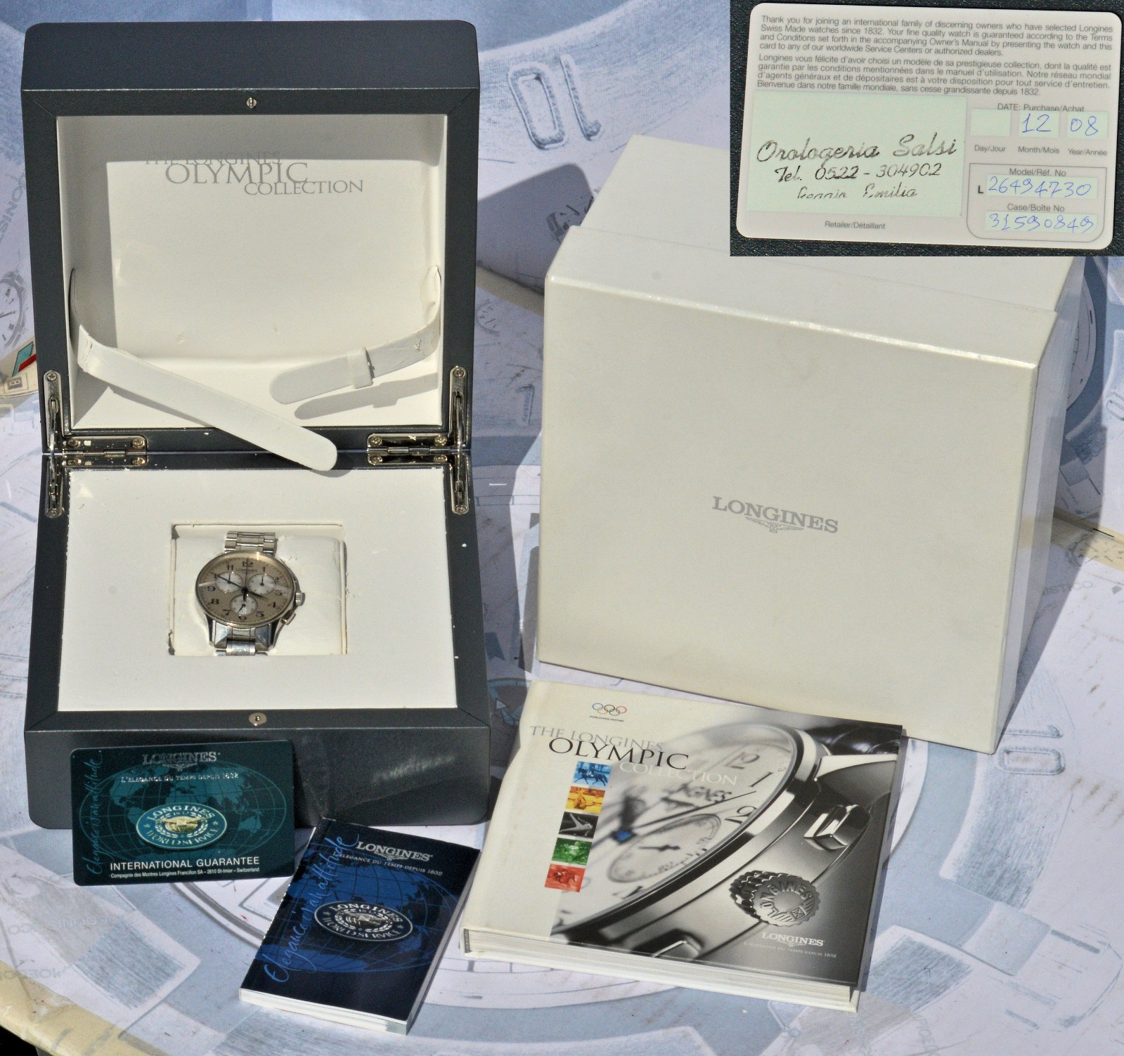 Longines Master Collection Olympic Edition Chronograph L2.649.4 Complete Kit