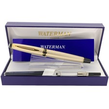 NEVER INKED 2000 WATERMAN EXPERT II CHAMPAGNE GOLD TRIM MEDM NIB FOUNTAIN PEN