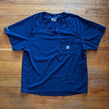 Carhartt Force Men's Navy Blue V Neck Scrub Top Modern Fit XL