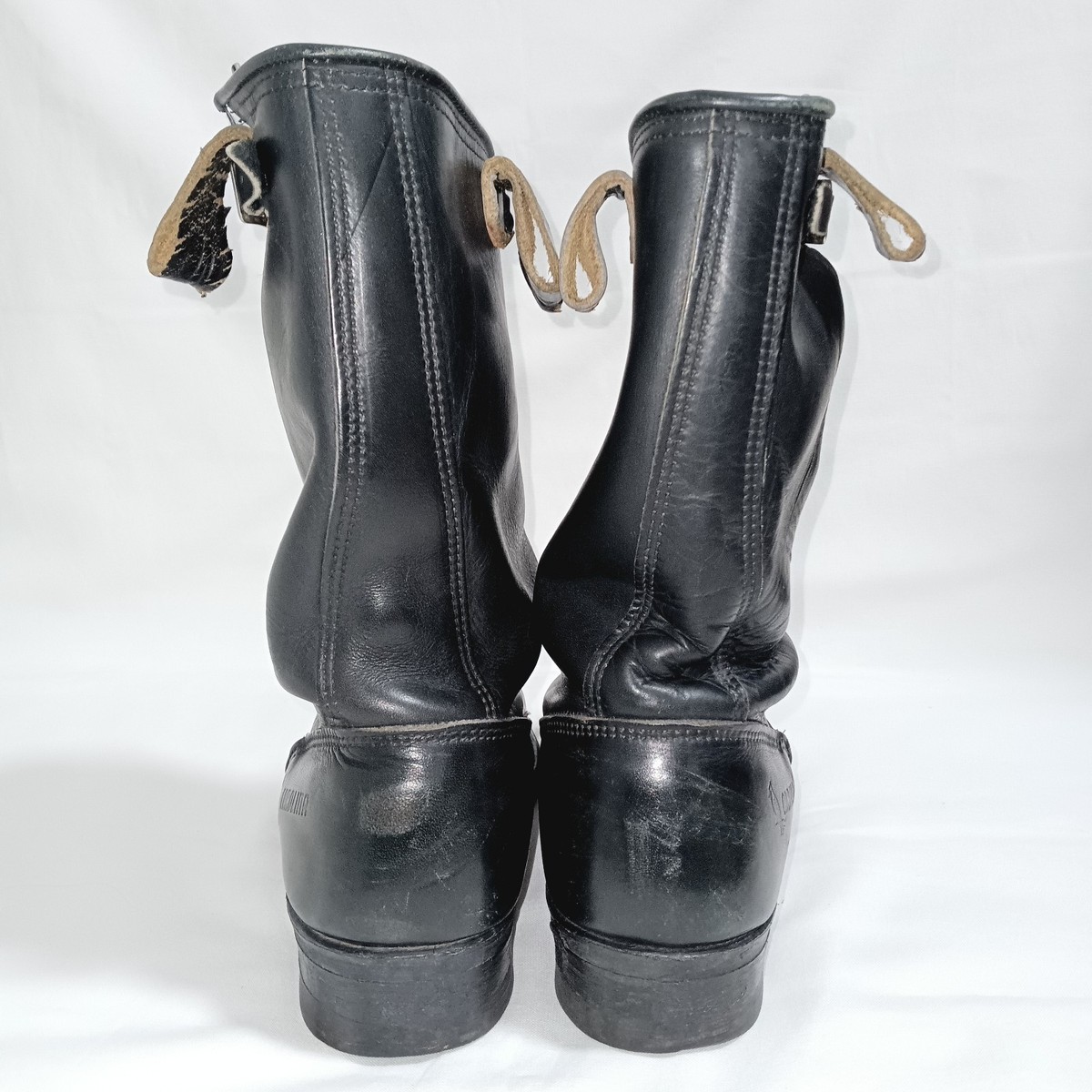 Carolina Mens Biker Boot Size 10 Black Leather Made In USA 