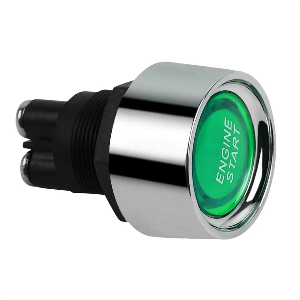 Universal 12V Car Illuminated Engine Start Switch Push Button Race Starter Green - Imagem 4 de 4