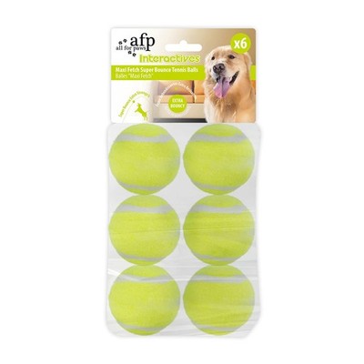 ALL FOR PAWS Interactive Super Bounce Tennis Balls Dog Toy, Pet Safe 2.5 Inch 