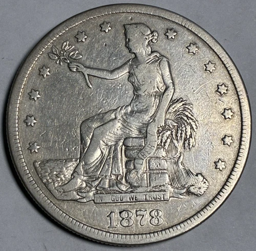 1878 S TRADE SILVER DOLLAR "VF SOLID GRADE - NICE HIGH POINTS 💥