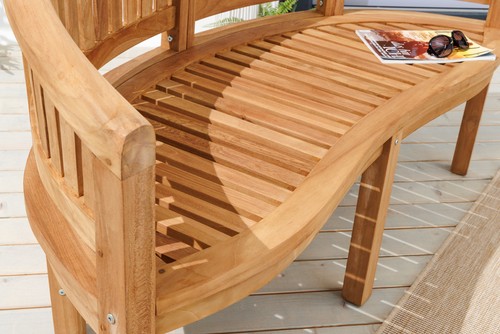 Massive Gartenbank XXL EMPIRE TEAK 150cm natur Teakholz Terrassenbank Holzbank - Bild 5 von 11