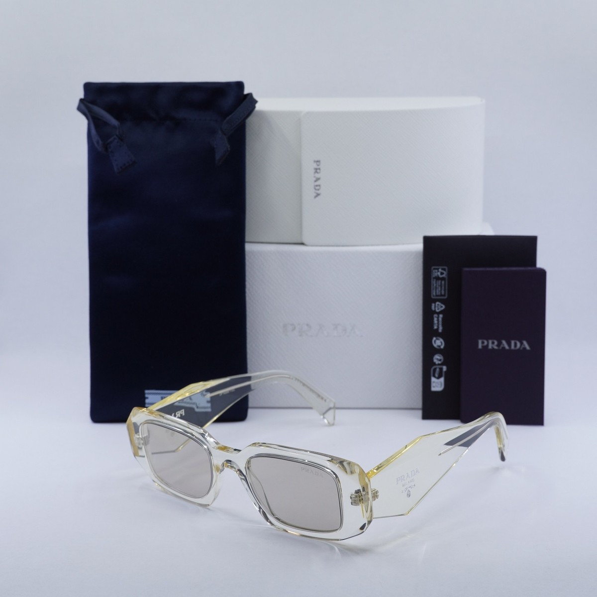 PRADA PR17WS 19X30N Transparent Champagne/Platino Internal