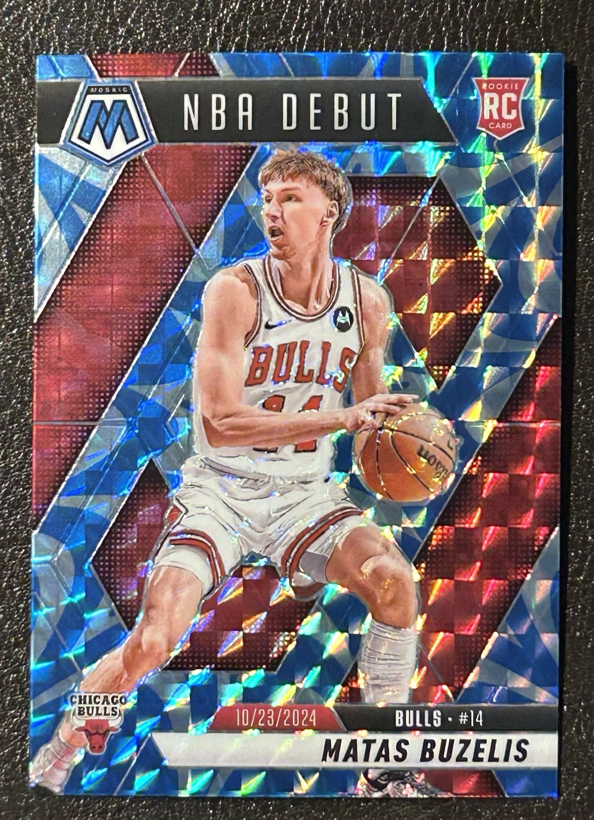 MATAS BUZELIS 2024-25 MOSAIC ROOKIE NBA DEBUT BLUE REACTIVE PRIZM RC #257
