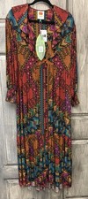Farm Rio Yawanawa Stripes Ankle Dress NWT |Size XS| Multicolor