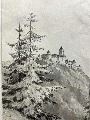 Otto Greiner (1869-1916) Lavis View of The Castle Of High-Koenigsbourg IN Alsace - Picture 5 of 10