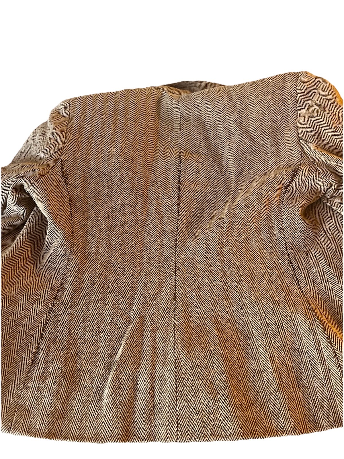 Chaps Herringbone Blazer Jacket Beige Button Line… - image 14