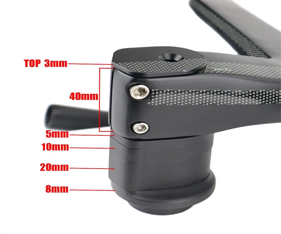 Road Bike Carbon Handlebar Stem Integrated Internal Cable 380-440*70-120mm - Image 2 of 4