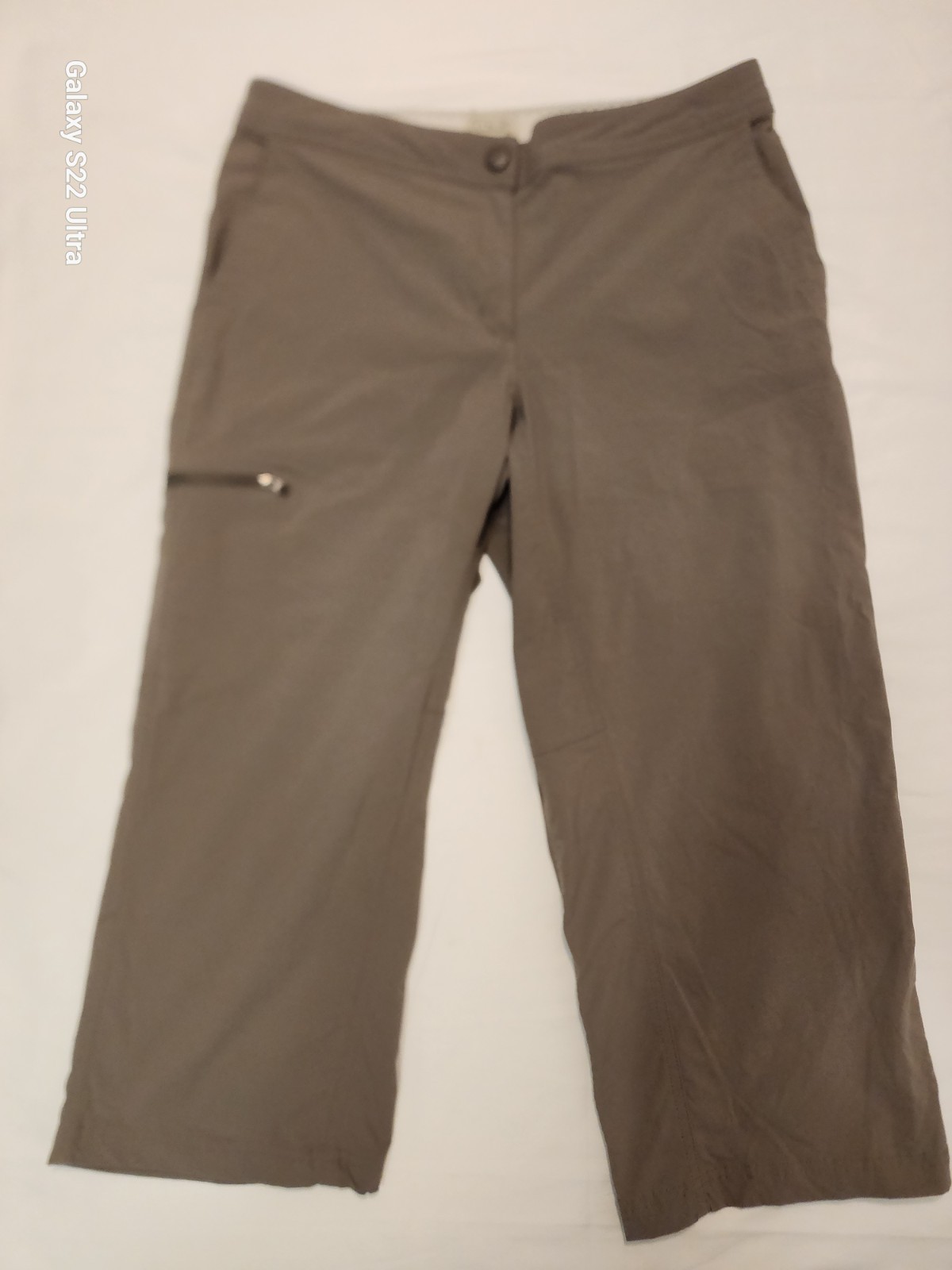 LL Bean Size 8 Reg Comfort Trail Capri Brown Stretch Nylon Outdoor Hiking Cargo