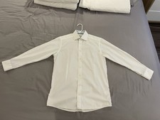 Eton Men's White Cotton Dress Shirt Contemporary Fit, Size M 39-15.5 
