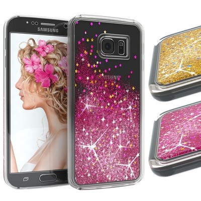 EAZY CASE für Samsung Galaxy S6 Edge Plus Glitzer Hülle Flüssig Silikon Tasche
