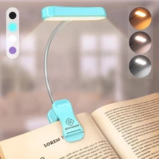 Horizontal ET-Head Book Light for Reading in Bed Eye Caring Rechargeable