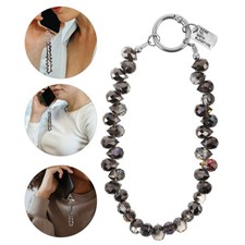 2 Pcs Phone Chain Wristlet Cell Crystal Lanyard Beaded Charm for Women