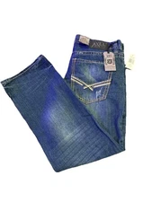 NWT TK Axel Jeans Mens 34X30 Blue Denim Boot Cut Stretch Stonington Western