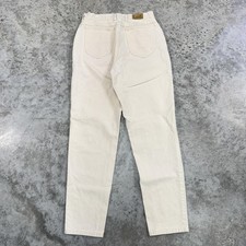 Lee Jeans Womens 8 White High Waist Tapered Leg Denim Pants Vintage 90s Stain