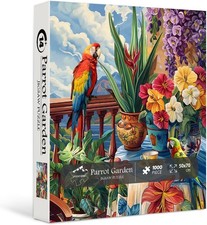 Vintage Parrot Puzzles for Adults 1000 Pieces, Colorful Garden...