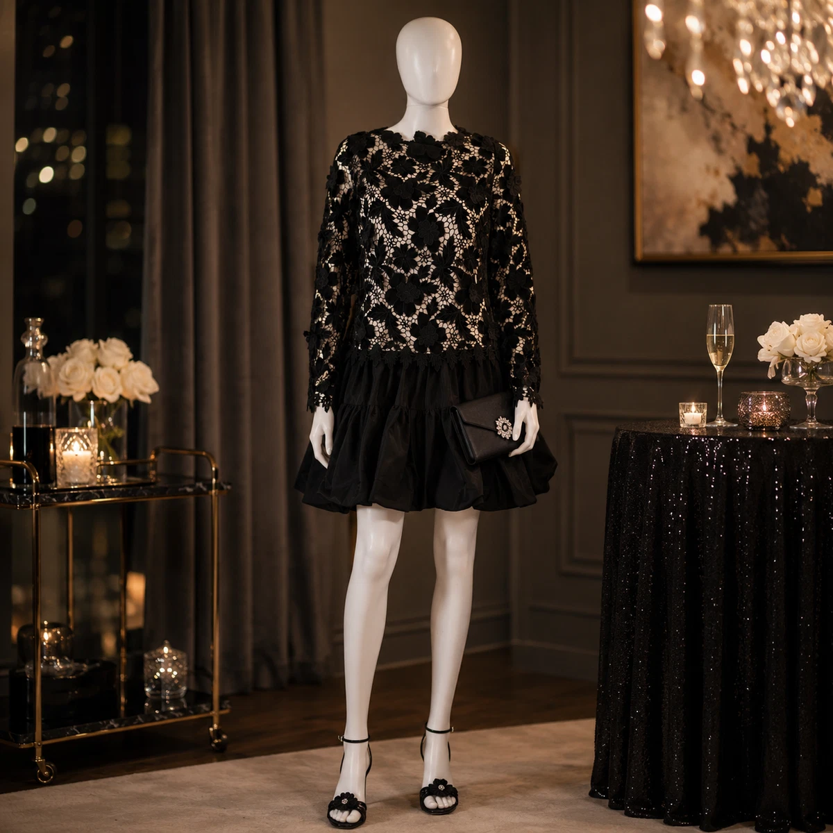 antonio melani black lace dress Antonio Melani Women's Lace Black Dresses for Women for sale