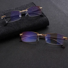 Rimless Anti Blue Light Reading Glasses Presbyopia Glasses Readers +1.0~+4.0