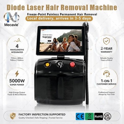 Mecavie 5000W Multi Wave Diode Laser Ice Cooled Salon Grade Aesthetic Device