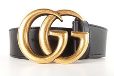 Gucci Gg Marmont Black Leather Belt Size 95-38 Sd0626lrxde