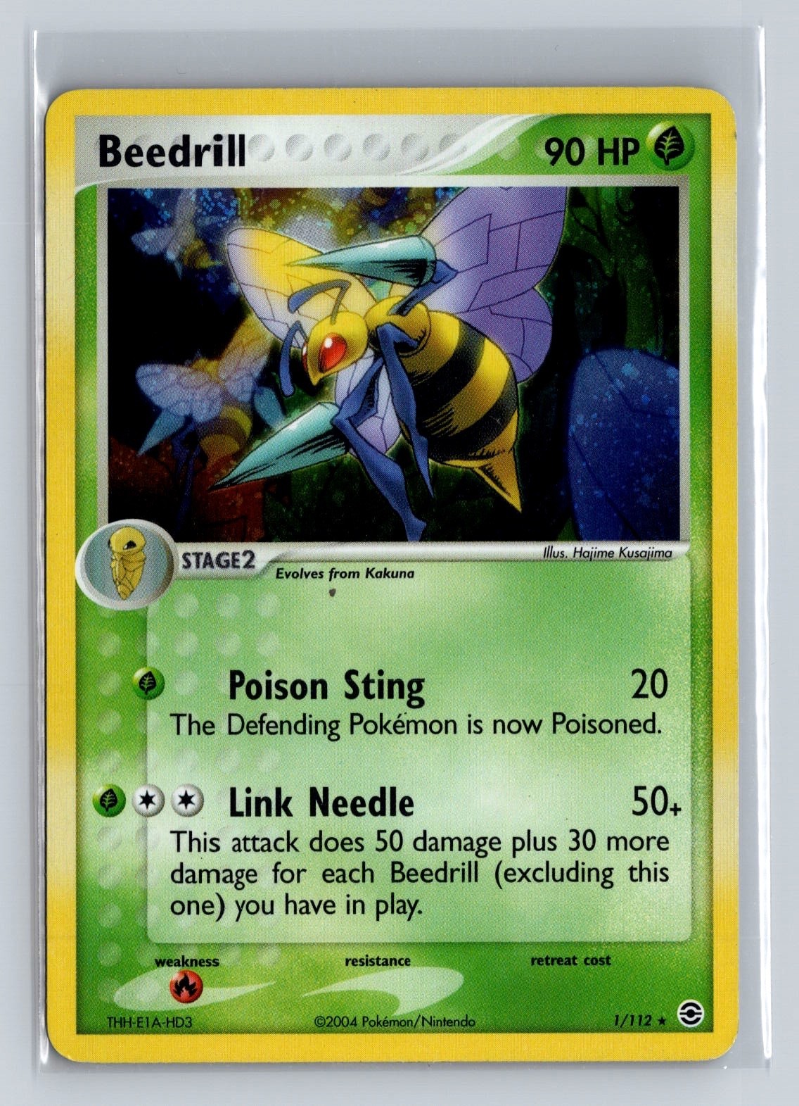Pokemon Card - Beedrill FireRed & LeafGreen 1/112 Holo Rare