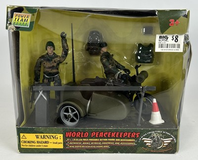POWER TEAM ELITE WORLD PEACEKEEPERS - GEAR UP MOTORCYCLE ACTION FIGURE SET *NEW*