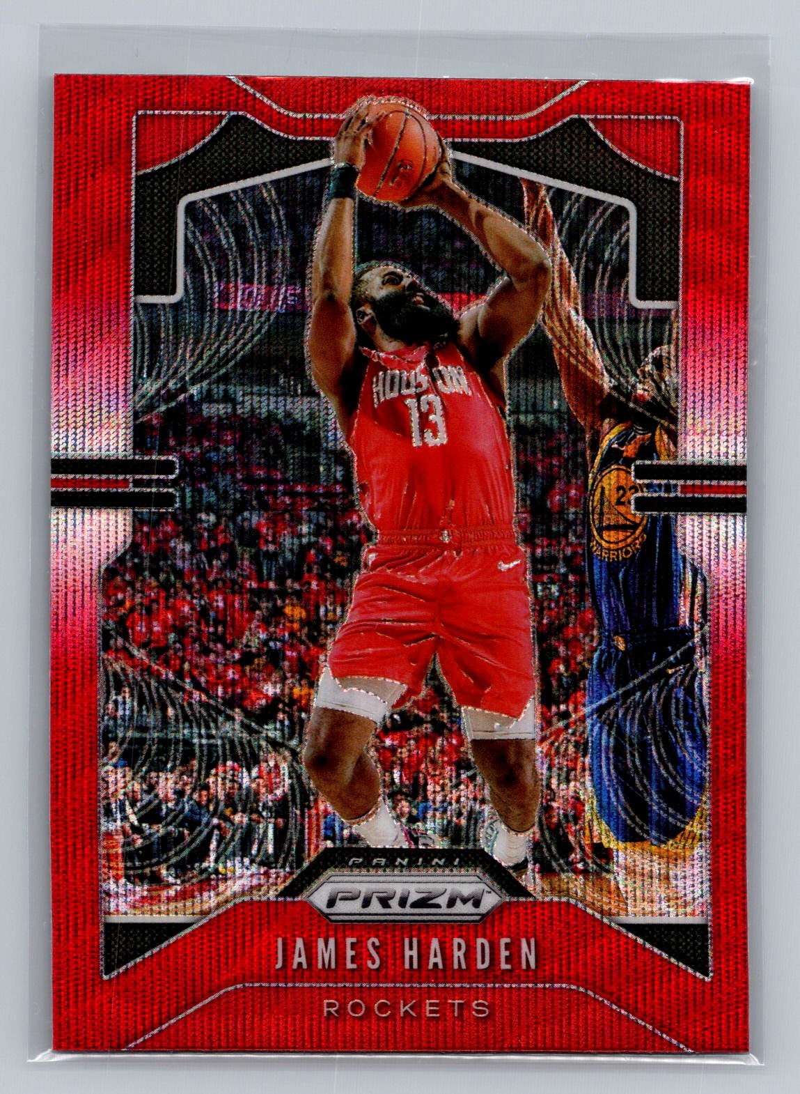 2019-20 Panini Prizm James Harden Prizms Ruby Wave #107