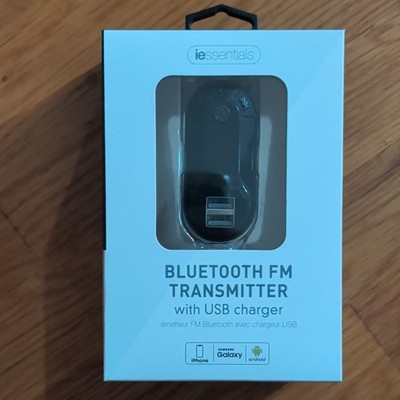 Iessentials Bluetooth FM Transmitter with USB Charger for Car Hands-Free