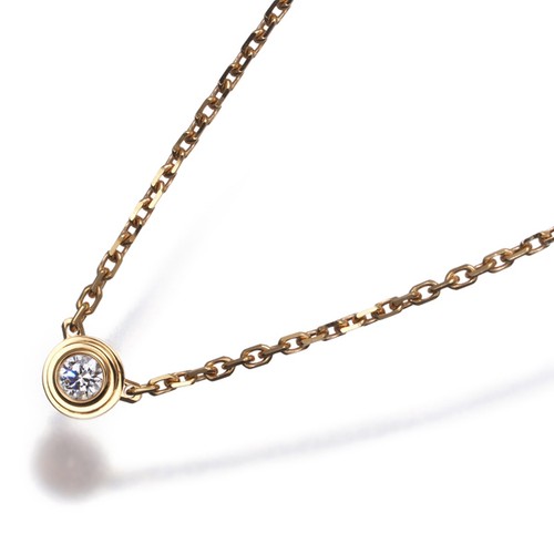 Auth Cartier Necklace Diamond d'Amour XS 18K 750 Yellow Gold