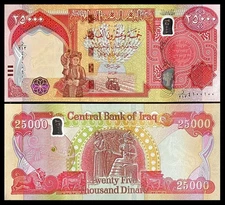 100,000 IRAQI DINAR UNCIRCULATED 25K Notes X 4 IQD + 10 Billion Zimbabwe FREE .