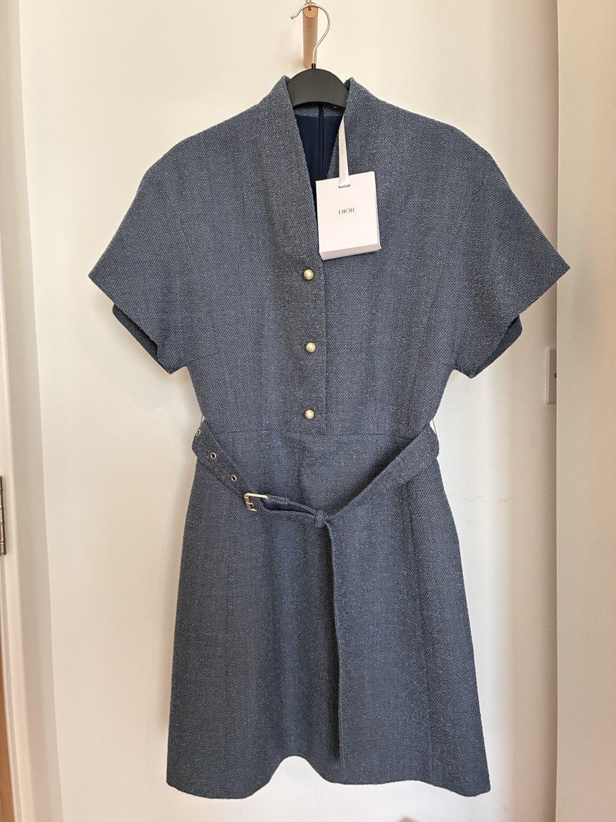 Dior Wool-Blend Belted Mini Dress Women’s Size 34